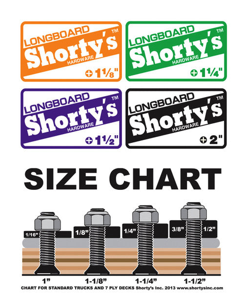 Skateboard Risers & Hardware Shorty's Skateboard Hardware - 1 Inch Phillips Head Bolts, Made In USA Skateboards Shirt Skateboard Risers & Hardware Shorty's Skateboard Hardware - 1 Inch Phillips Head Bolts, Made In USA Skateboards Shirt