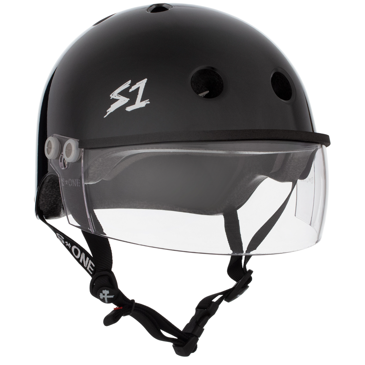 S1 Lifer Visor Helmet - Gen 2 - Black Gloss Roller Derby Helmet