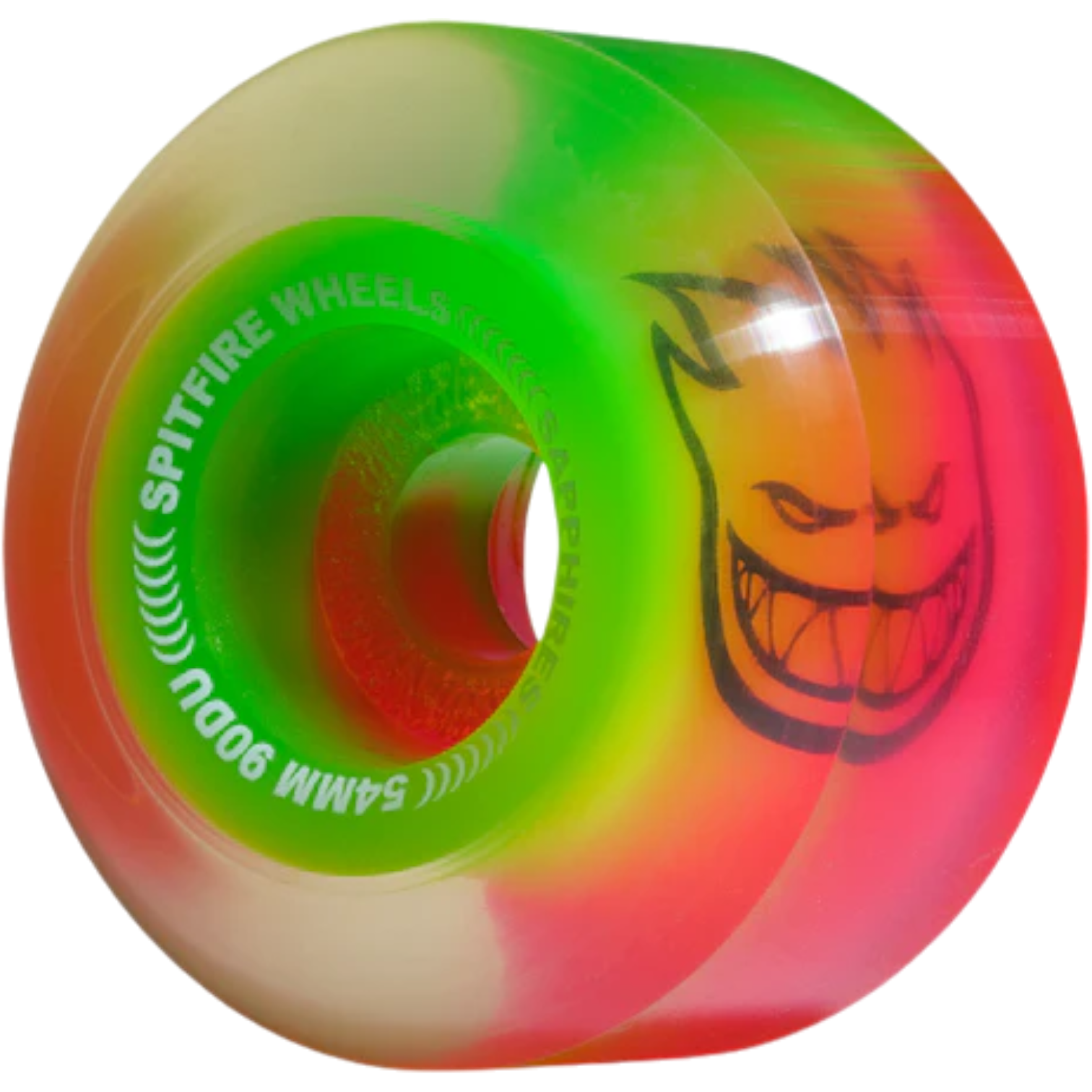 Spitfire - 90DU Pink/Green 54mm Sapphires Radial - Skateboard Wheels ...