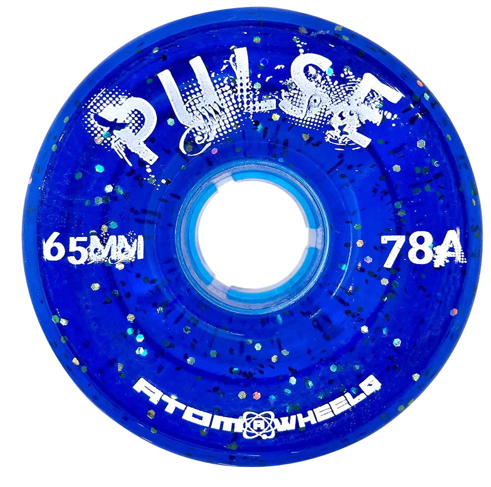 Atom Skates - Blue Pulse Glitter 65mm Outdoor Wheels (4 Pack) – Skate Ratz