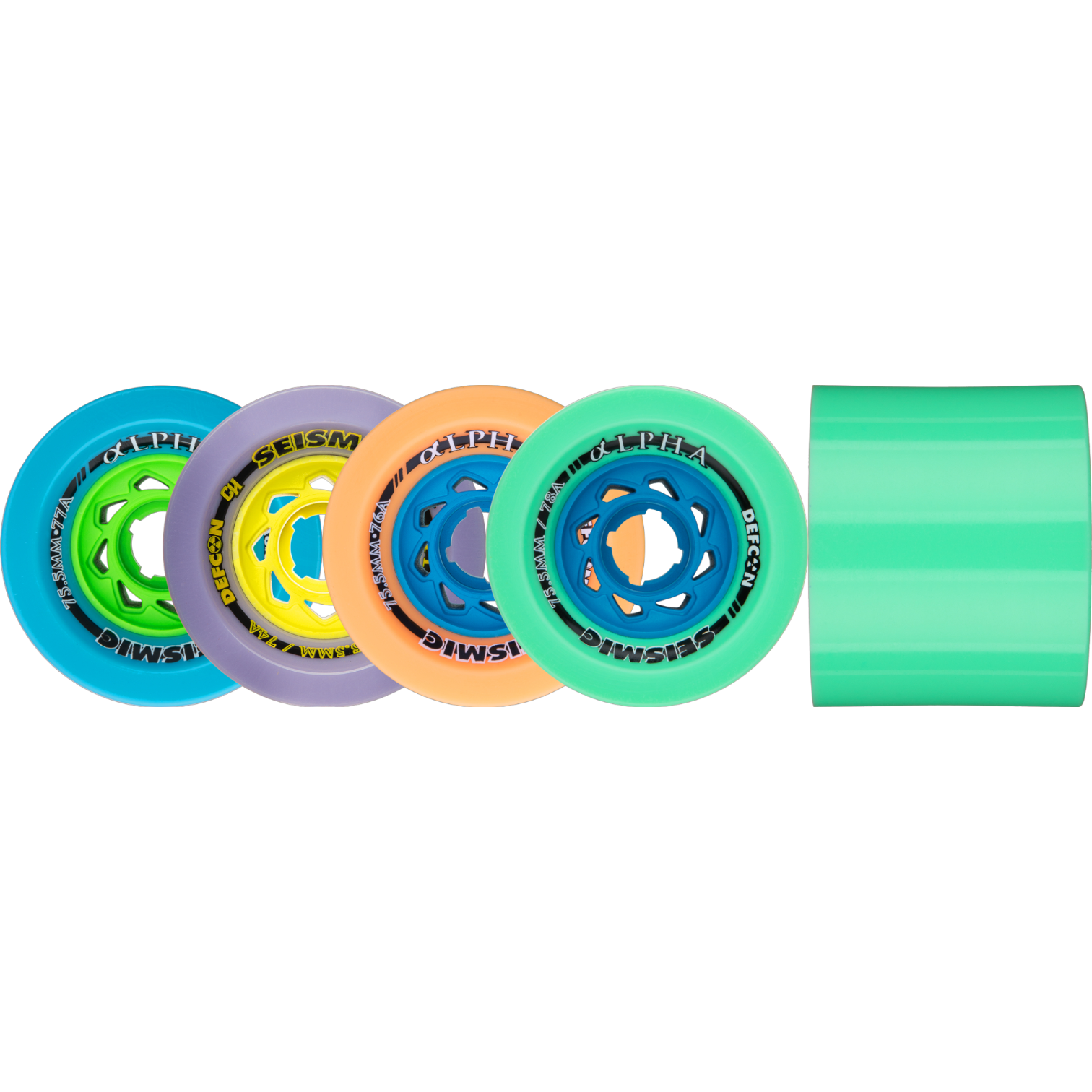 Plum Rims Seismic - Plum 75.5mm x 74A Defcon Alpha Wheels (4 pack) - Longboard W ...